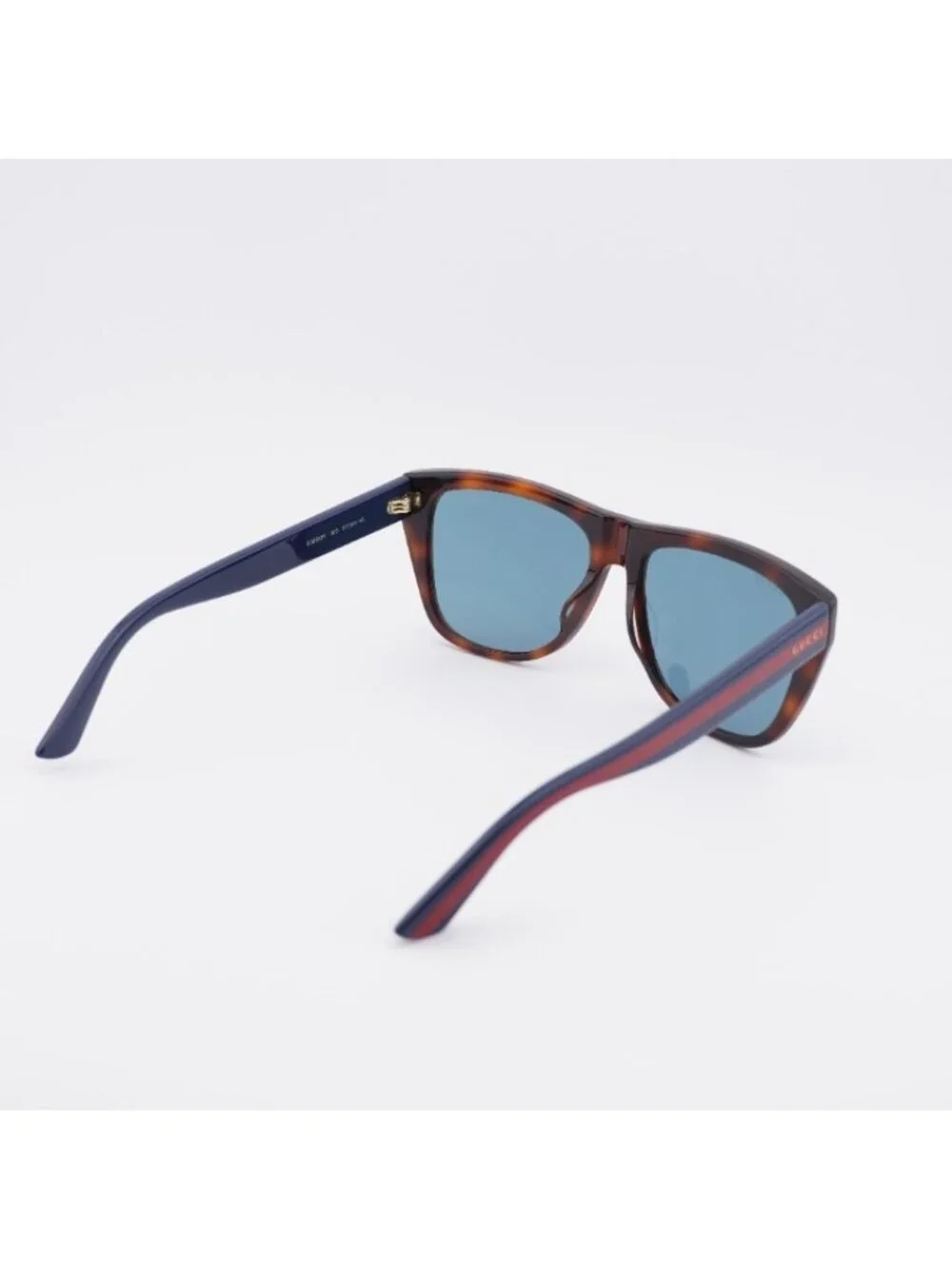 Gucci GG0926S 001 Sunglasses Havana Square Frame, Blue Lenses